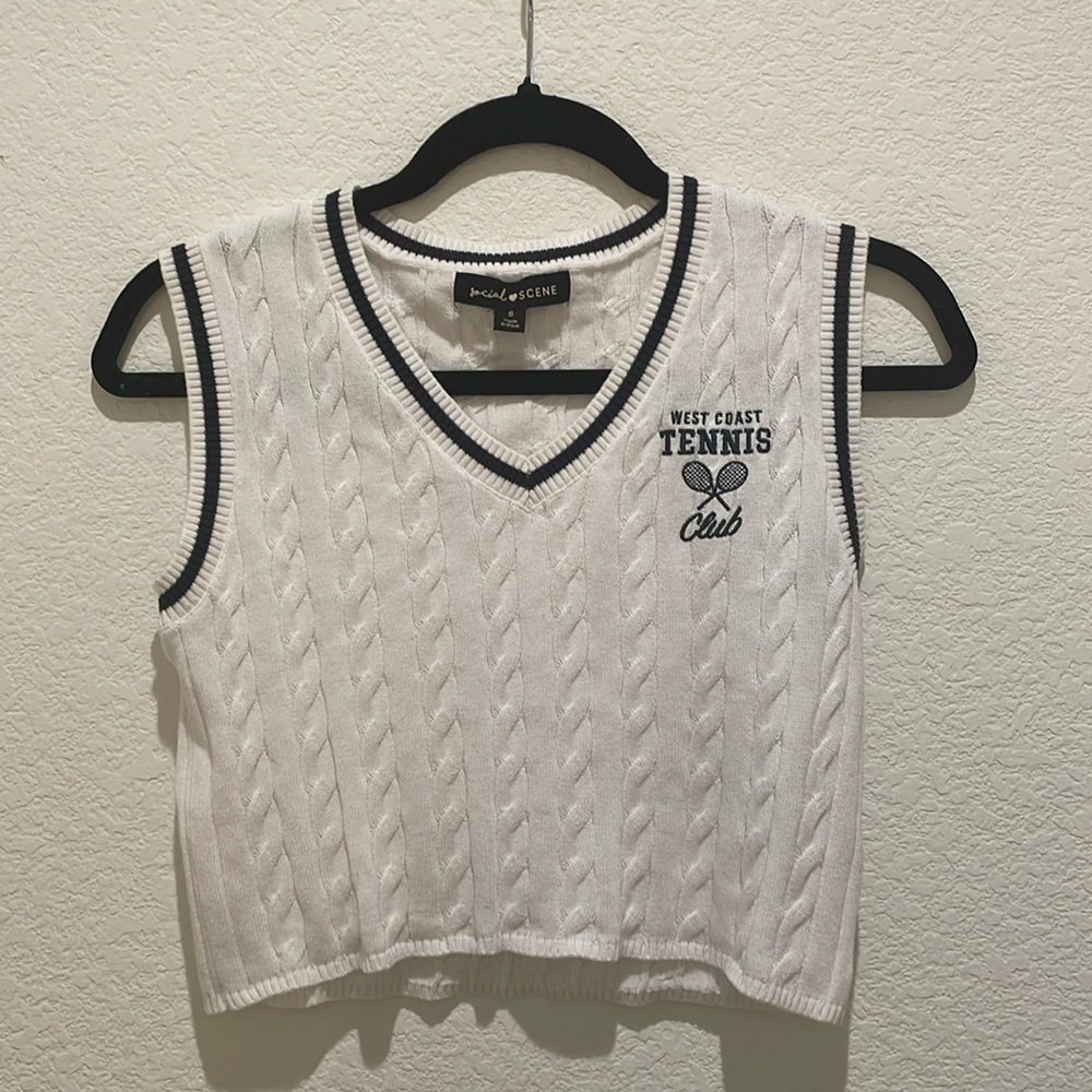White sweater vest